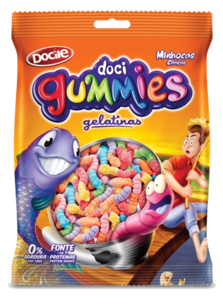 Bala Docigoma Minhocas Azedinhas Docile