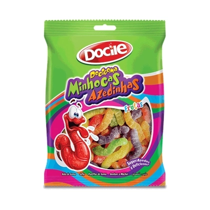 Bala Docigoma Docile Minhocas Azedinhas 1kg