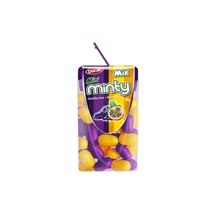 Pastilha Mini Minty Docile Maracujá Uva