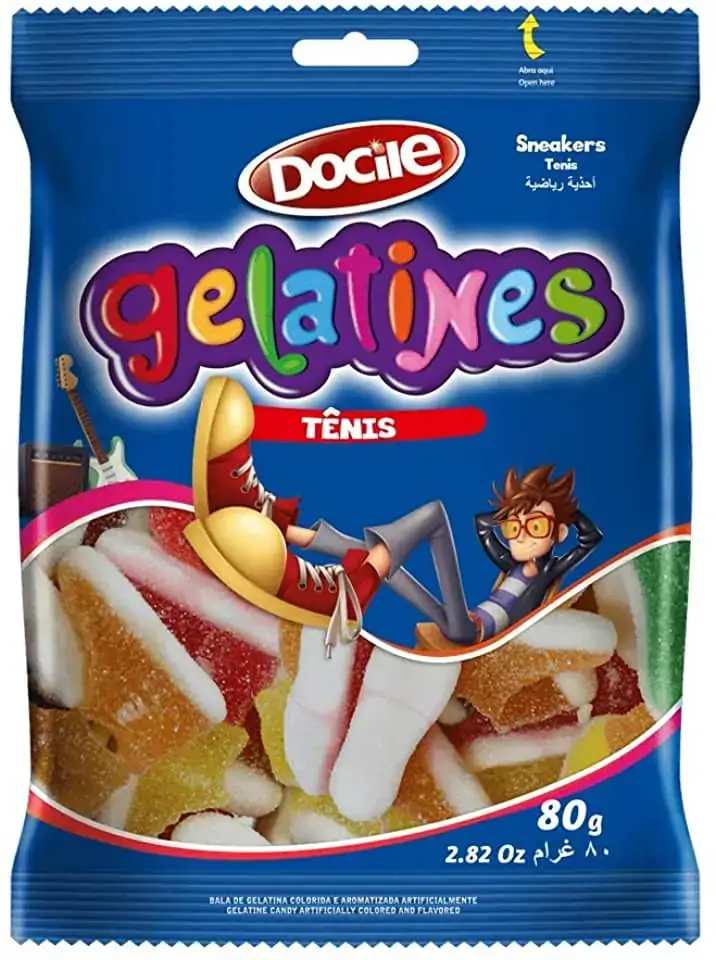 Bala Gelatines Docile Tenis 80g