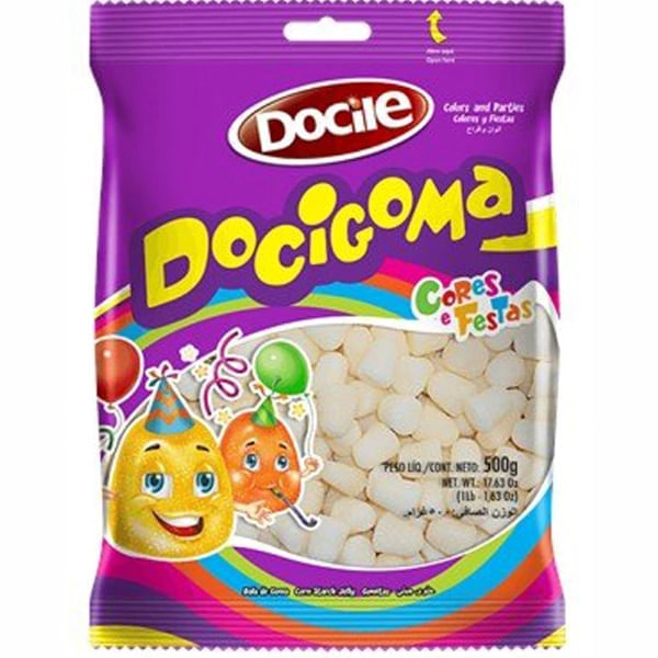 Bala Docigoma Mini Sino Branco 500g