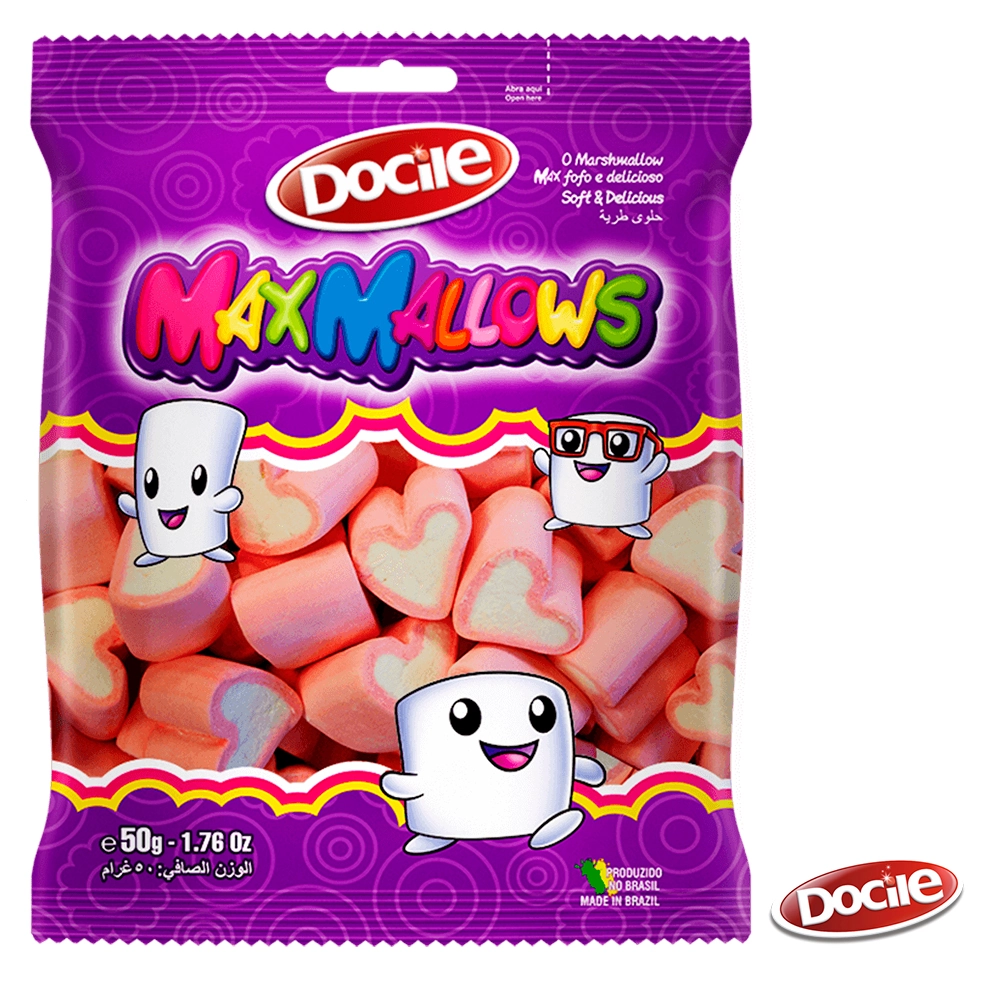 Bala Docile Maxmallows Coracao 250g Un
