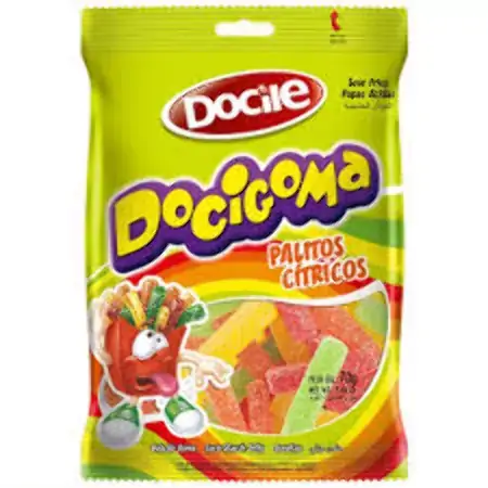 Bala Docile Docigoma 70g Palito Citrico