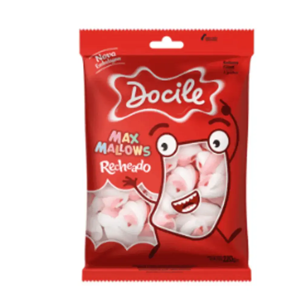Maxmallows Recheado Twist Rosa/branco Baunilha 220g