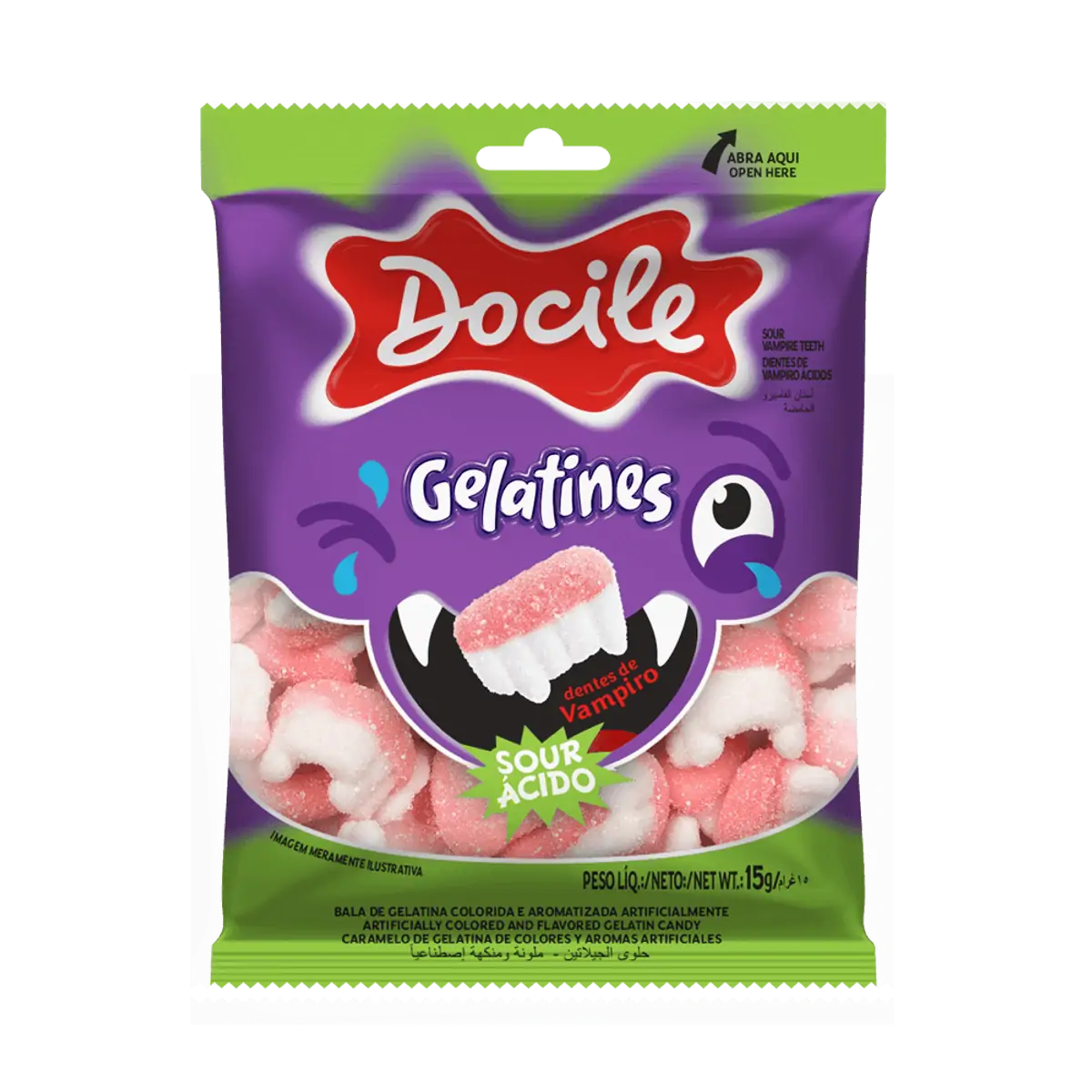 Gelatines Mini Dentes Vamp Citri 12x15g