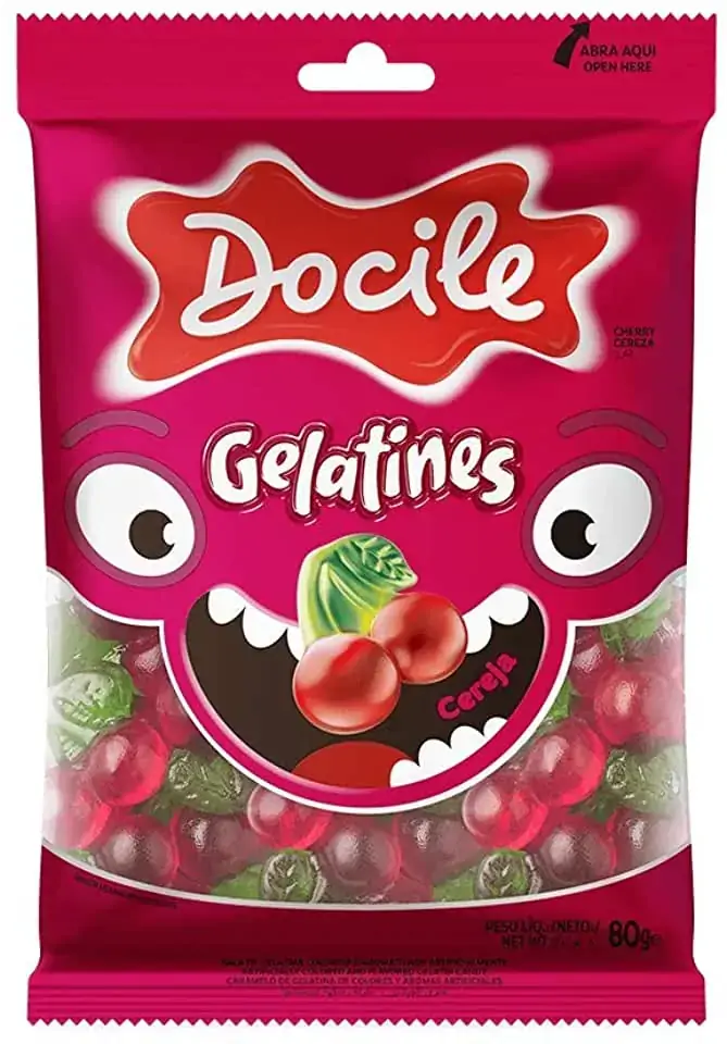 Bala Docile Gelatines 80g Cereja