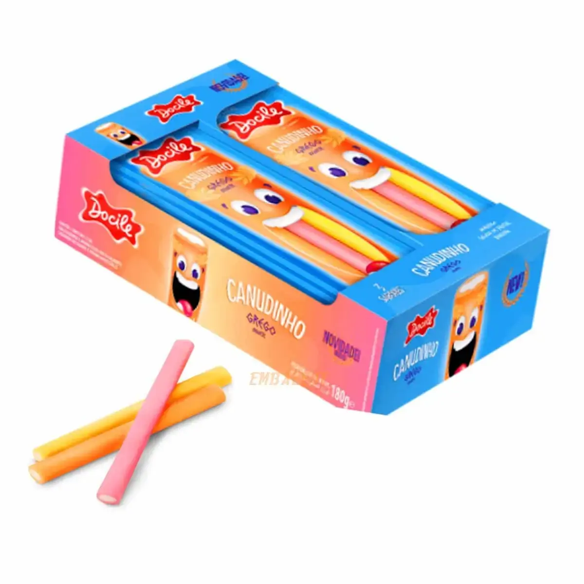 Bala Iogurte Grego Canudinho Docile Pacote 15g