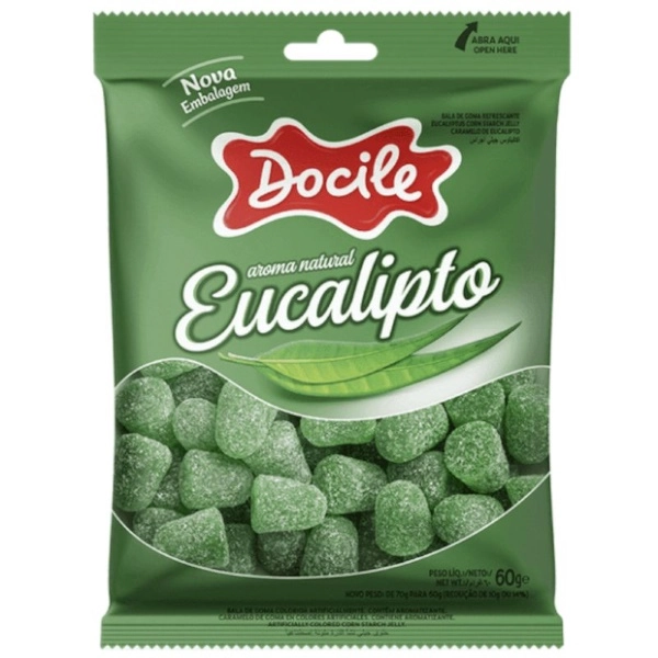 Bala De Goma Eucalipto Docile Pacote 90g