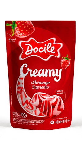 Docigoma Creamy Morango Pouch 8 X 100 G Cx 4