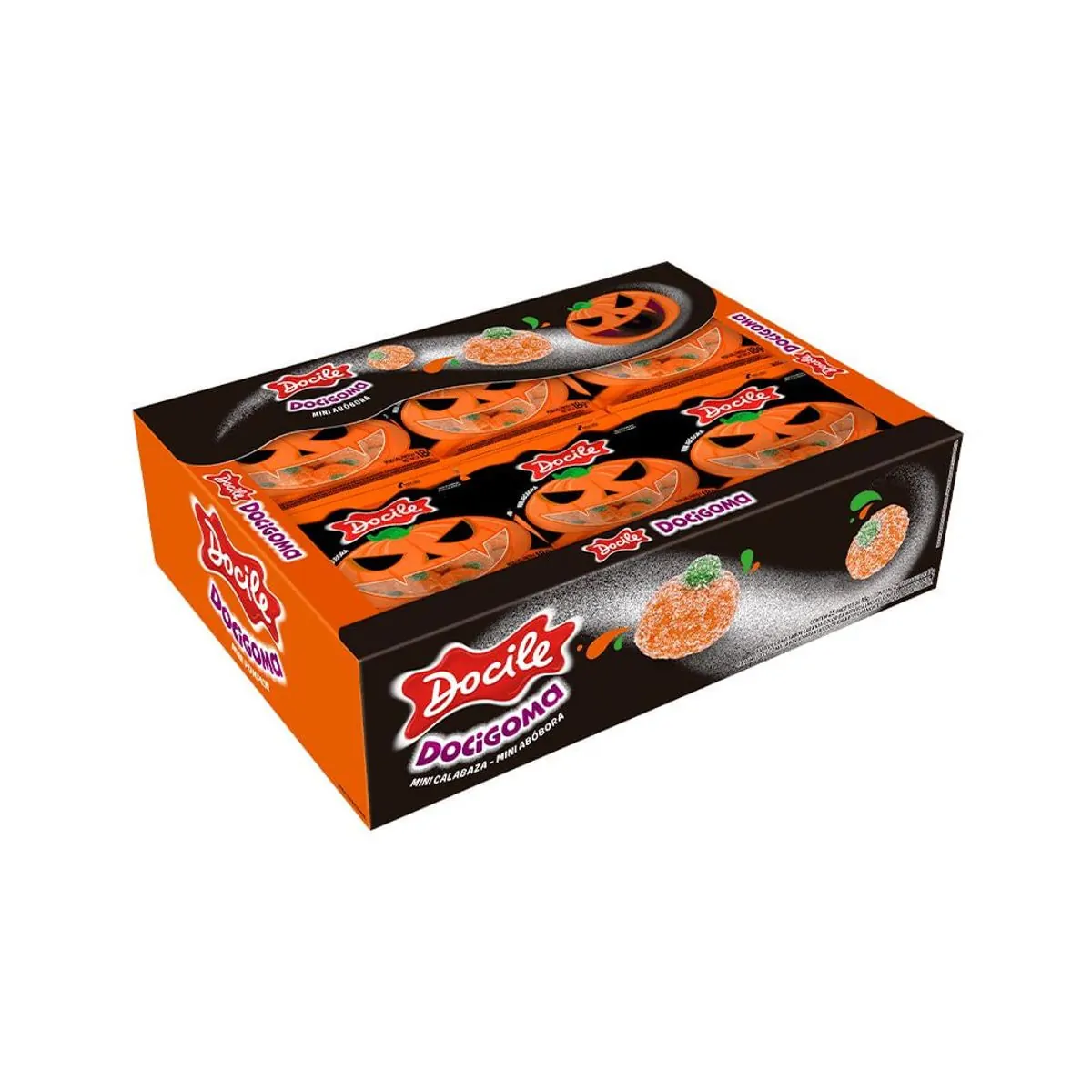 Bala De Goma Laranja Mini Abóbora Docile Docigoma Caixa 432g 24 Unidades