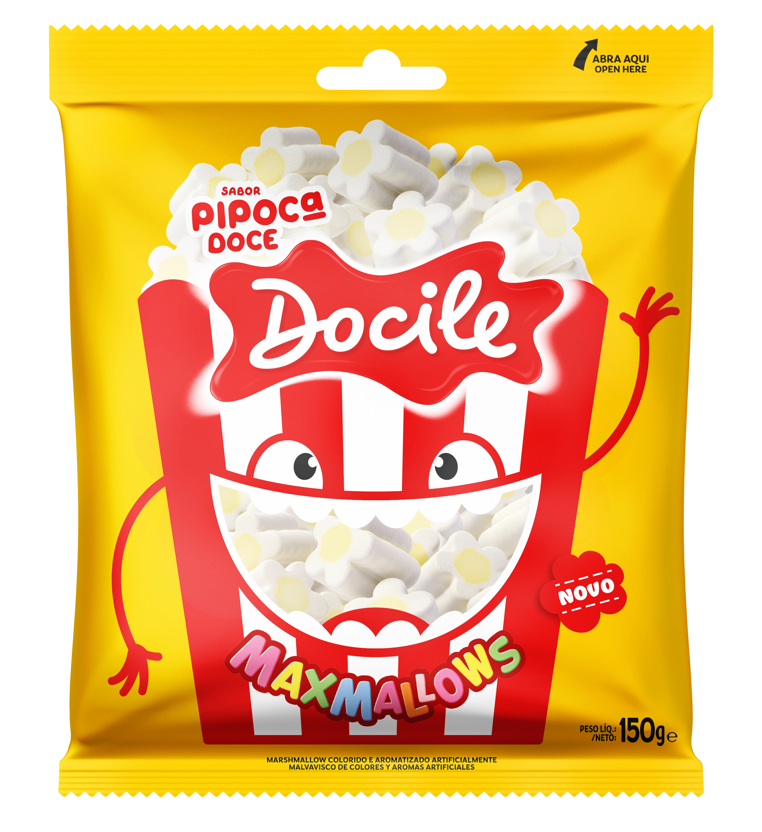 Marshmallow Pipoca Doce Docile Maxmallows Pacote 150g