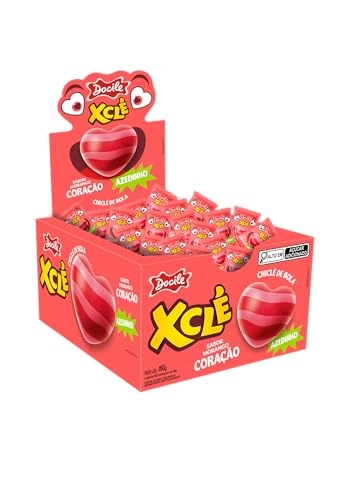 Chicle Bola Xcle Coracao Azedinho Morango 160g Docile
