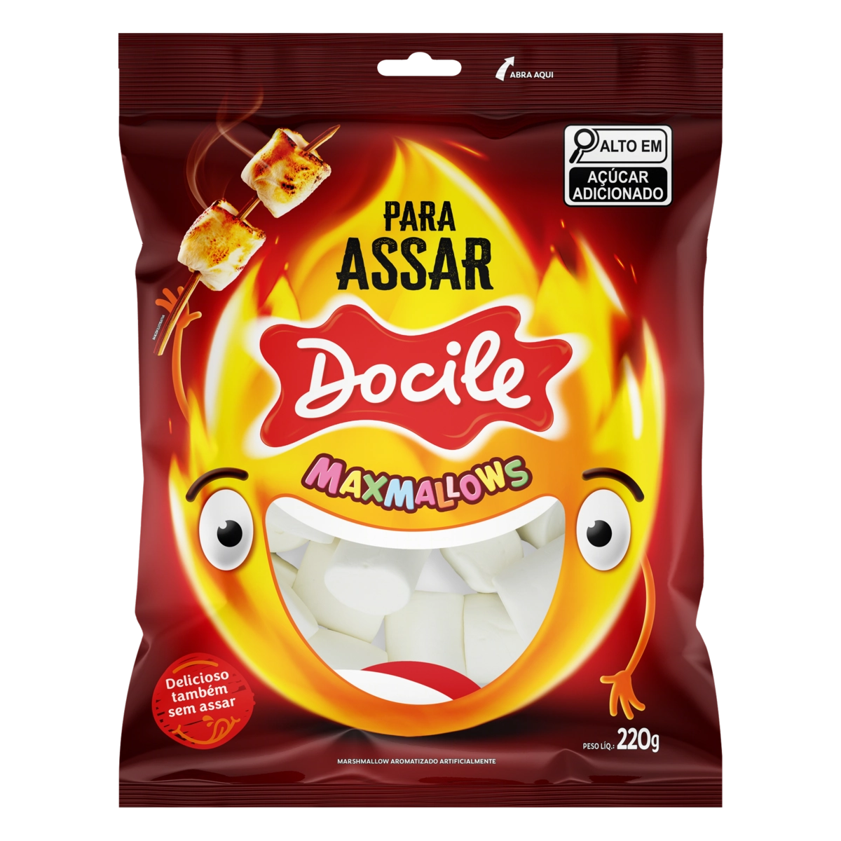 Marshmallow Baunilha Docile Maxmallows Pacote 220g