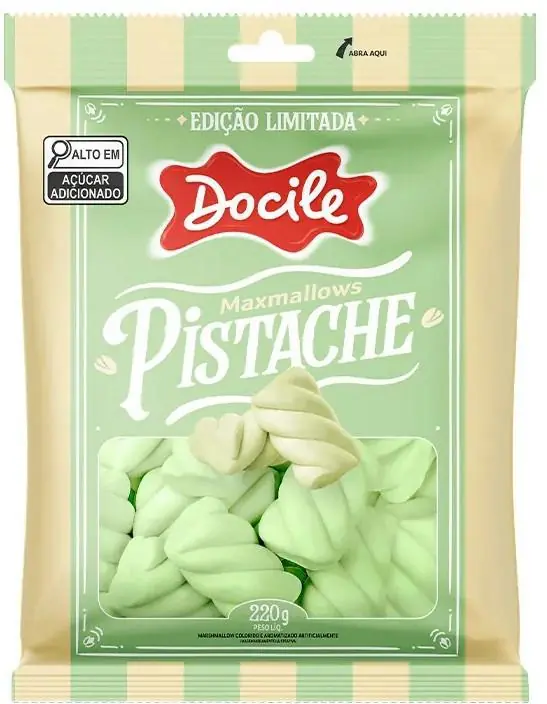 Marshmallow Pistache Docile Maxmallows Pacote 150g