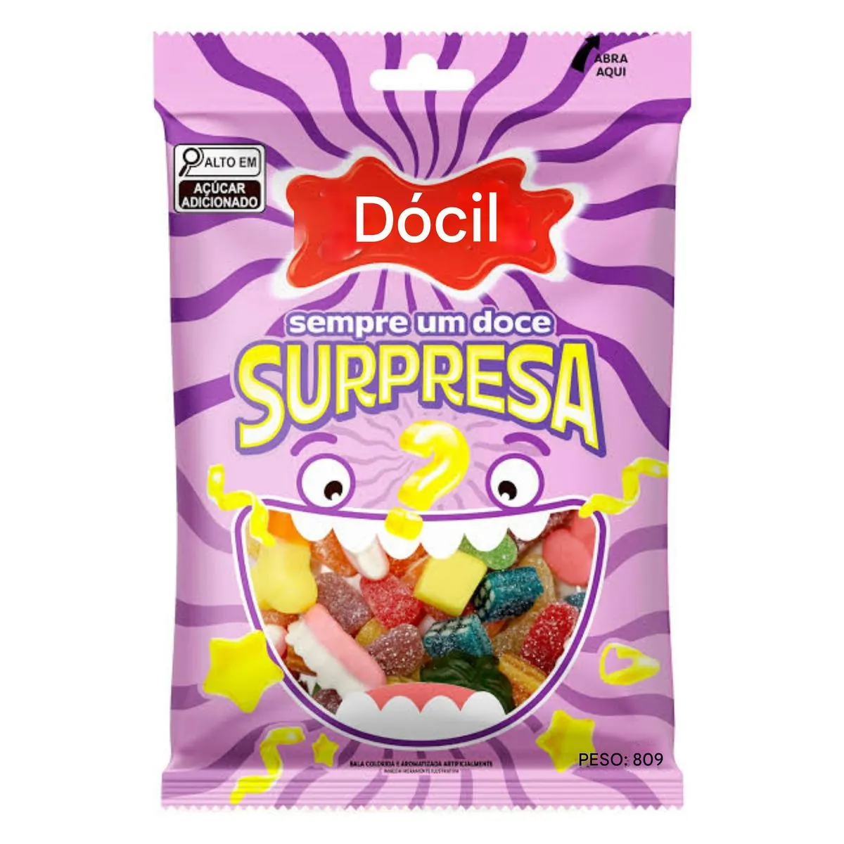 Bala Surpresa Docile Pacote 450g