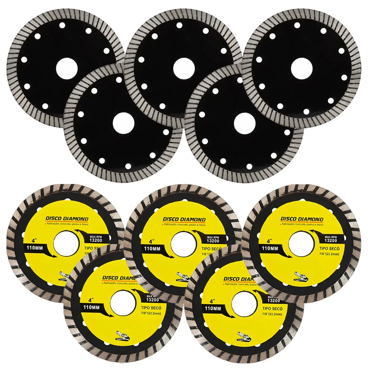 Kit 10 Disco Serra Circular Lâmina 110mm Mármore Concreto