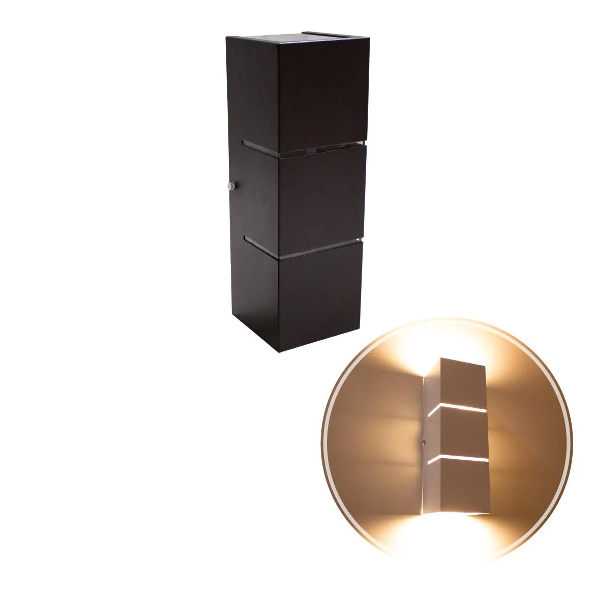 Arandela Focos Fachos Frisos 30cm P/ 2 Lâmpadas E27 - MARROM St1286