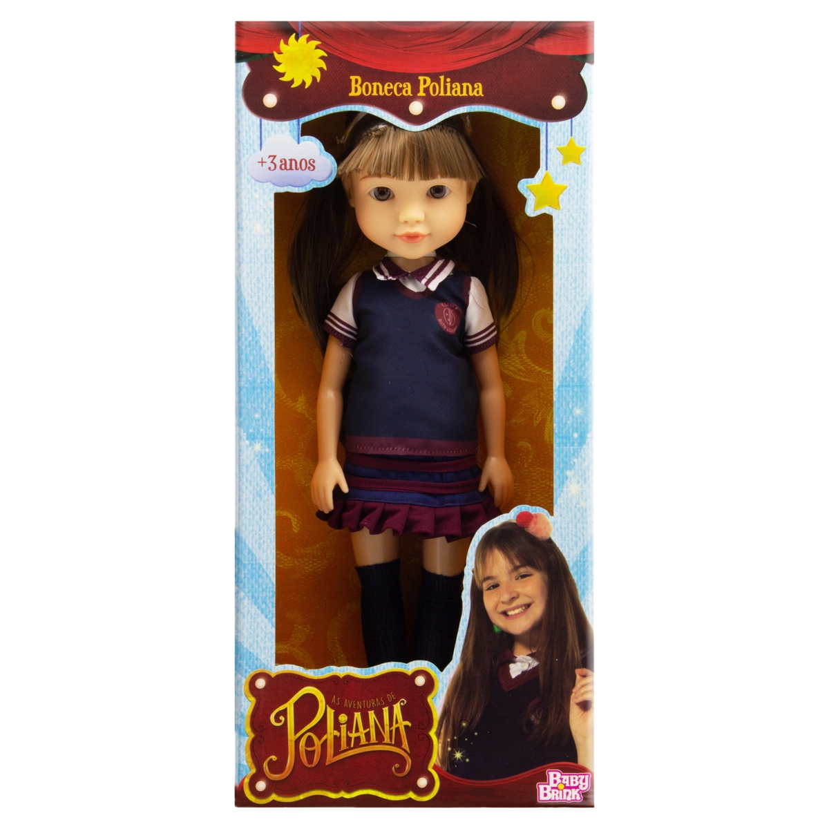 Boneca 50 Cm - As Aventuras de Poliana - Poliana - Novabrink