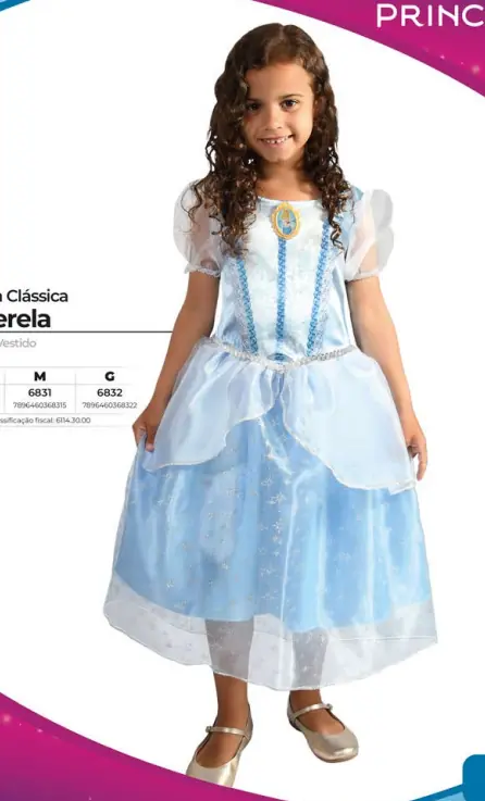 Fantasia Cinderela Longa Basica Tam.p Ref.6830 Brink
