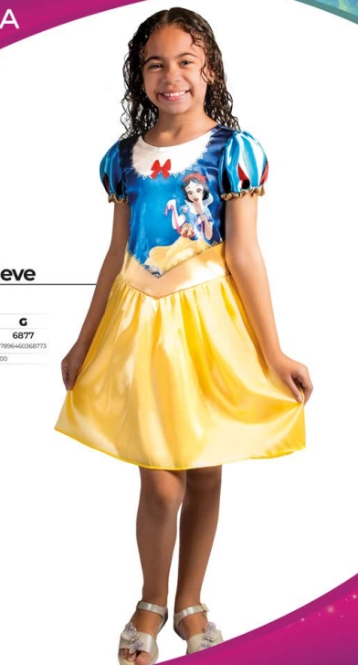 Fantasia Branca De Neve Pop Curta Tam.m Ref.6876 Brink