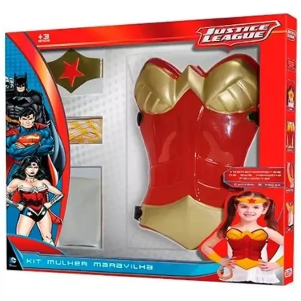 Kit Fantasia Mulher Maravilha 5 Pçs Justice League - Rosita