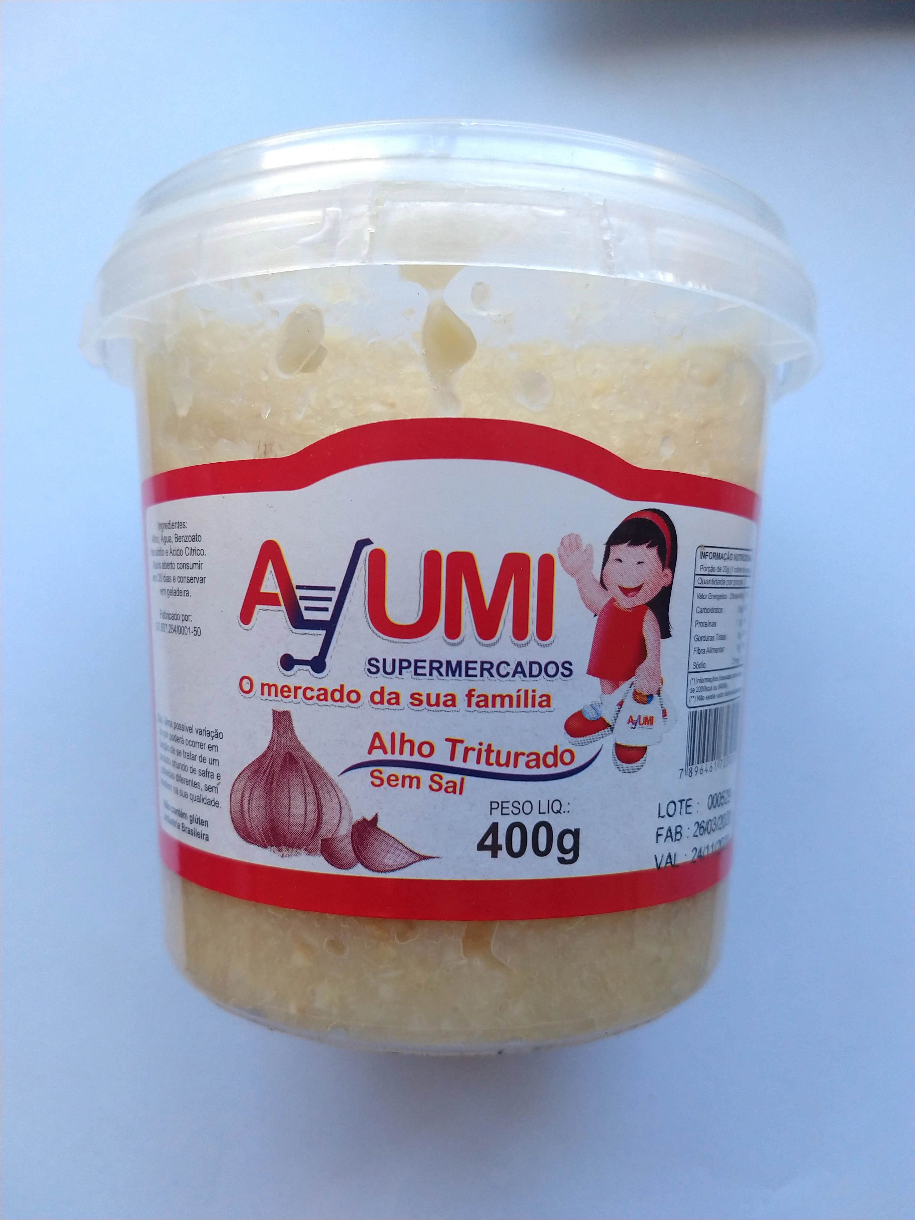 Alho Ayumi 400g Triturado