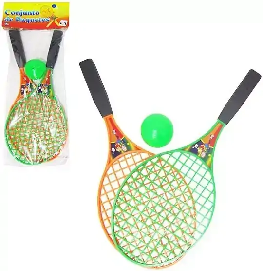 Conjunto de 2 Raquetes de Brinquedo + 1 Bolinha 38 Cm - 3864