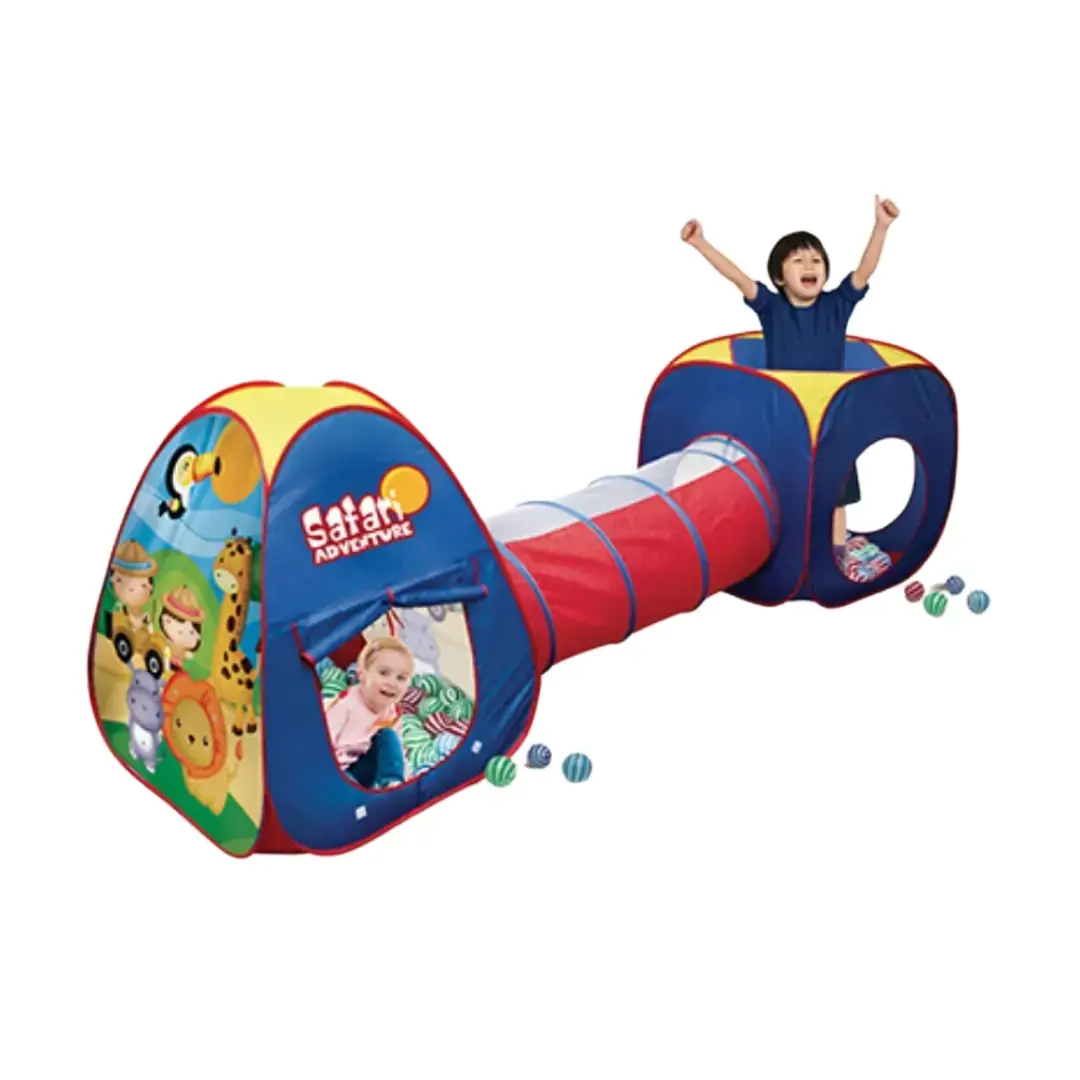Barraca Túnel Infantil Safári Adventure 100 Bolas - Pica Pau