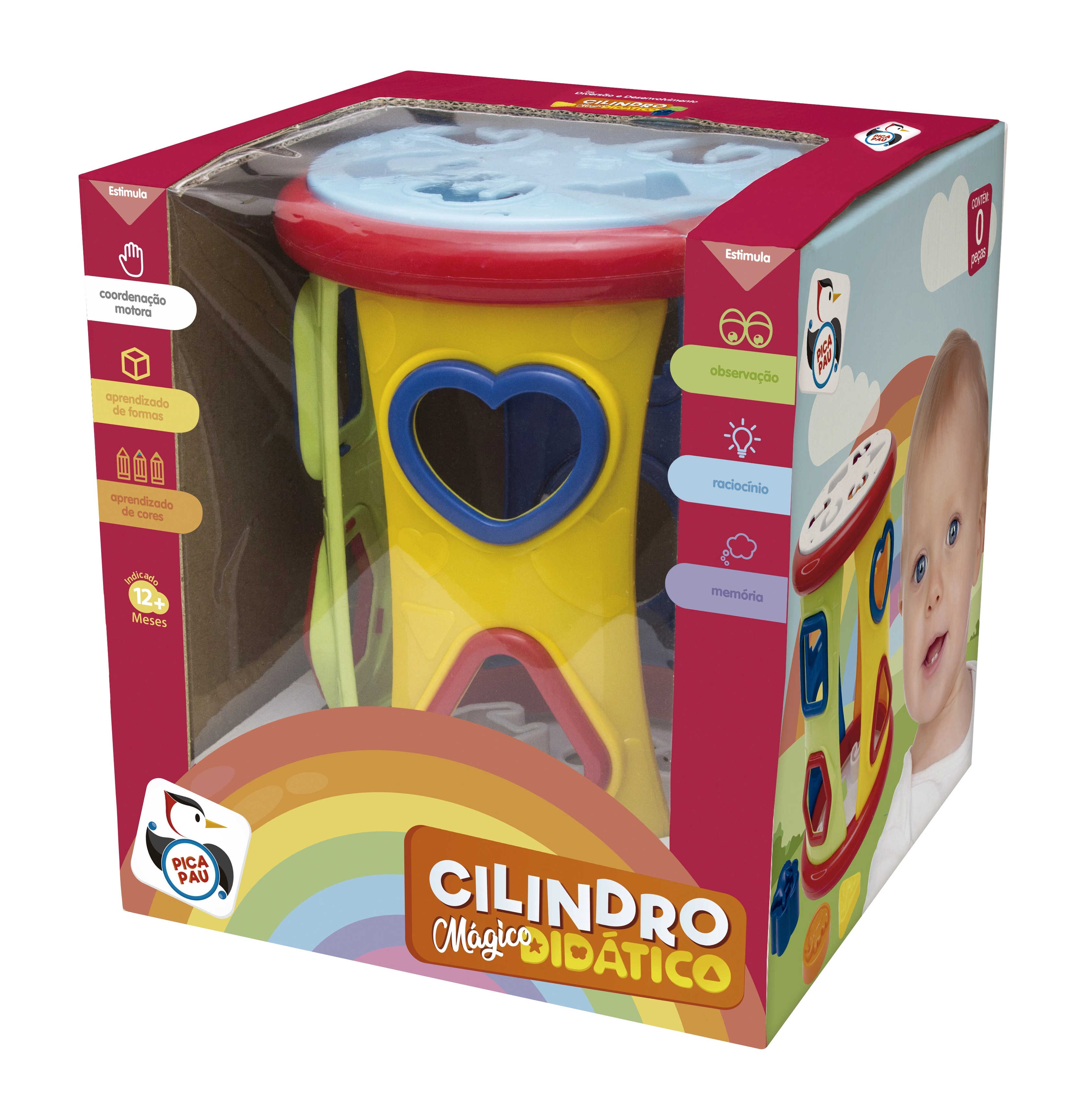 Brinquedo Cilindro Mágico Didático - Pica Pau