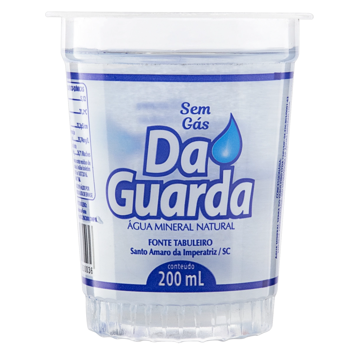 água Mineral Natural Sem Gás Daguarda Copo 200ml