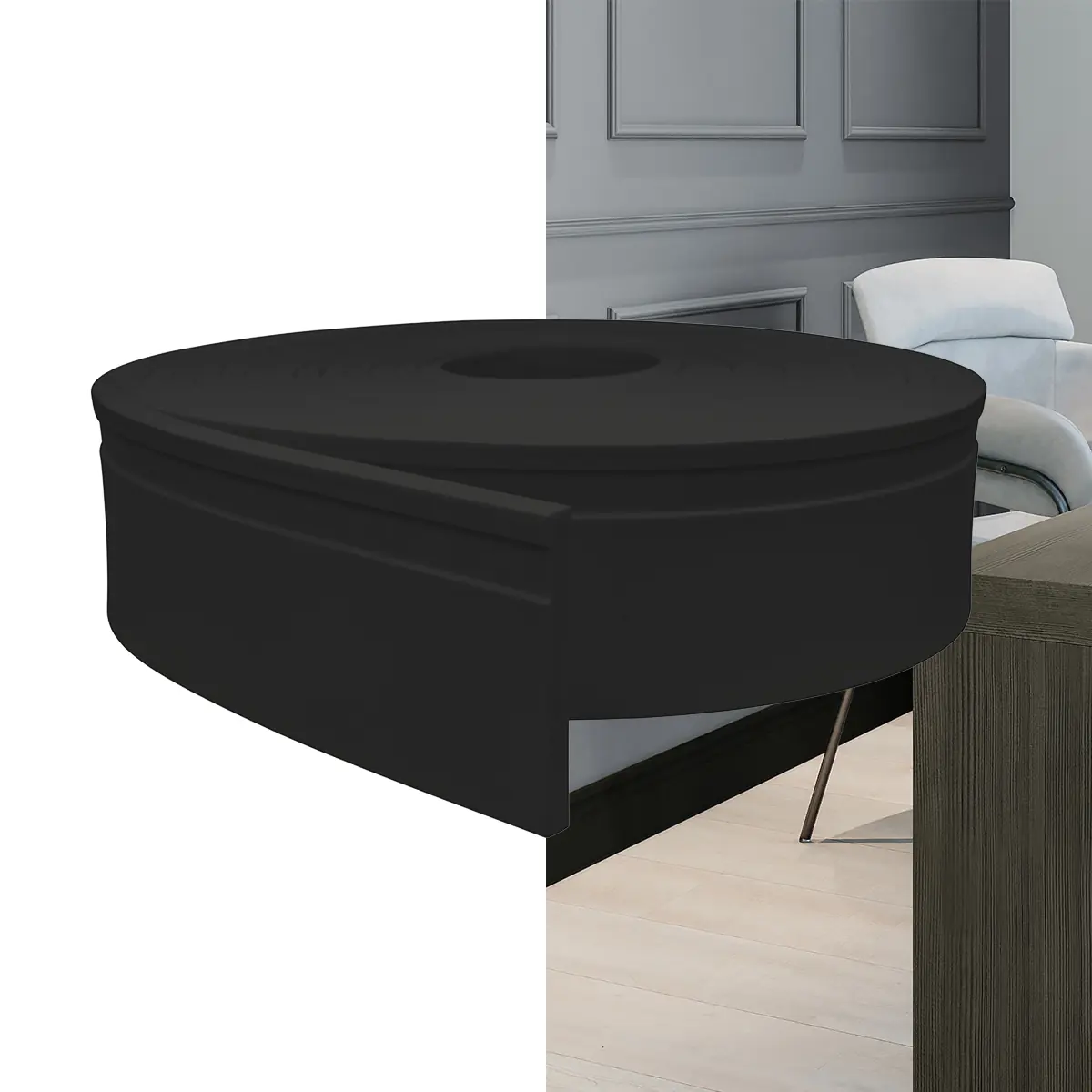Rodapé Eva Autocolante 10cm Rp16 Preto 5 Metros Meurodapé