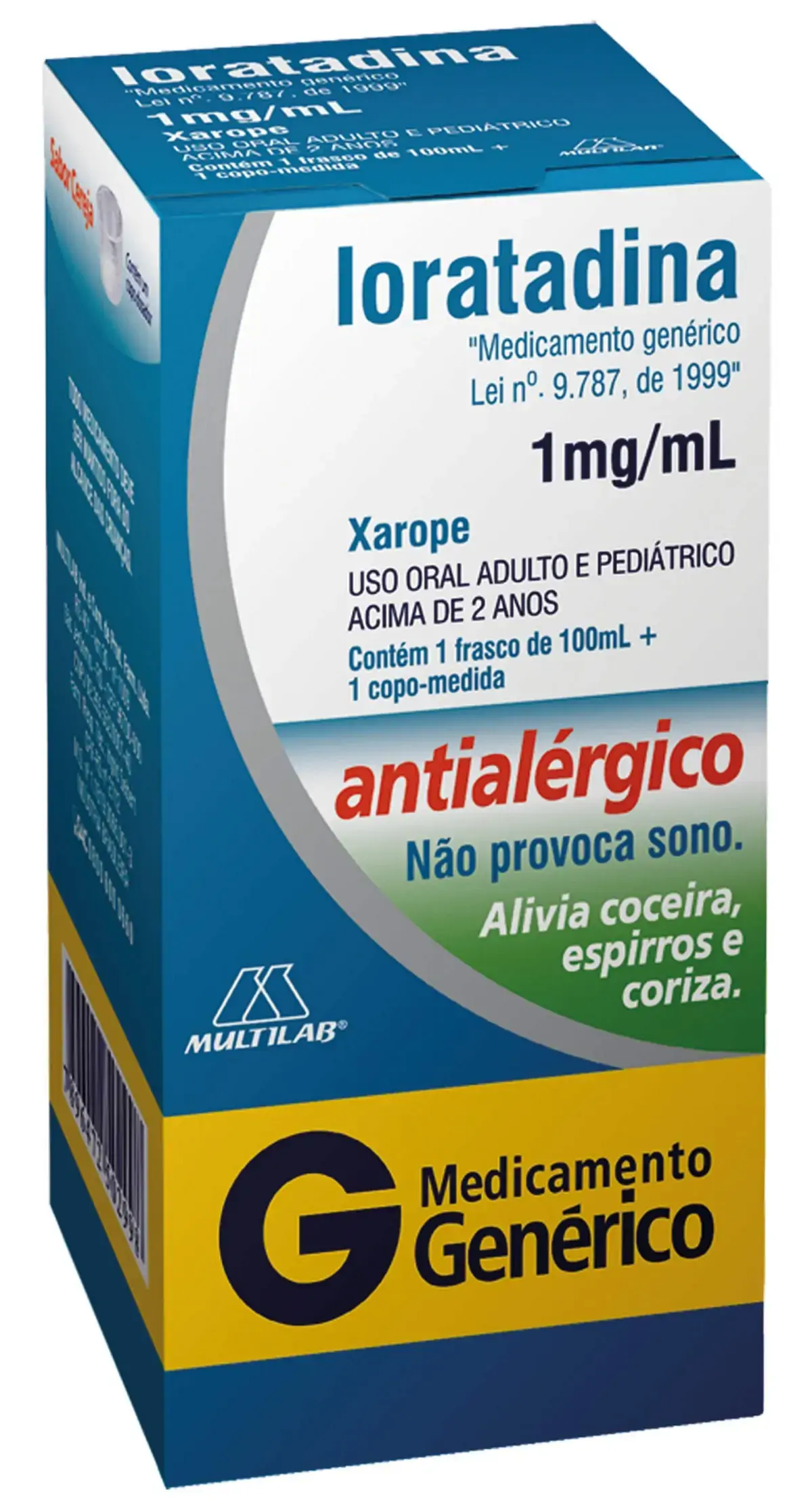 Loratadina 1 Mg/ml Xarope Multilab Genérico