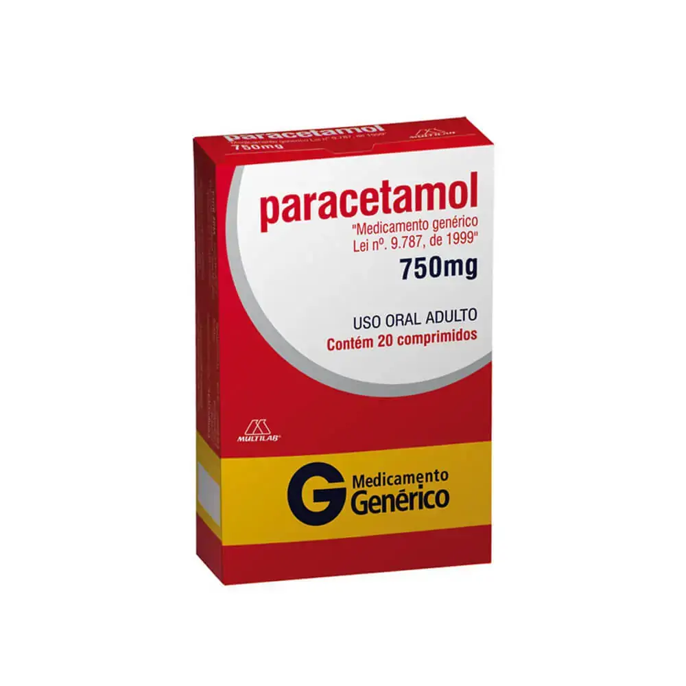 Paracetamol 750 Mg 20 Comprimidos Multilab Genérico
