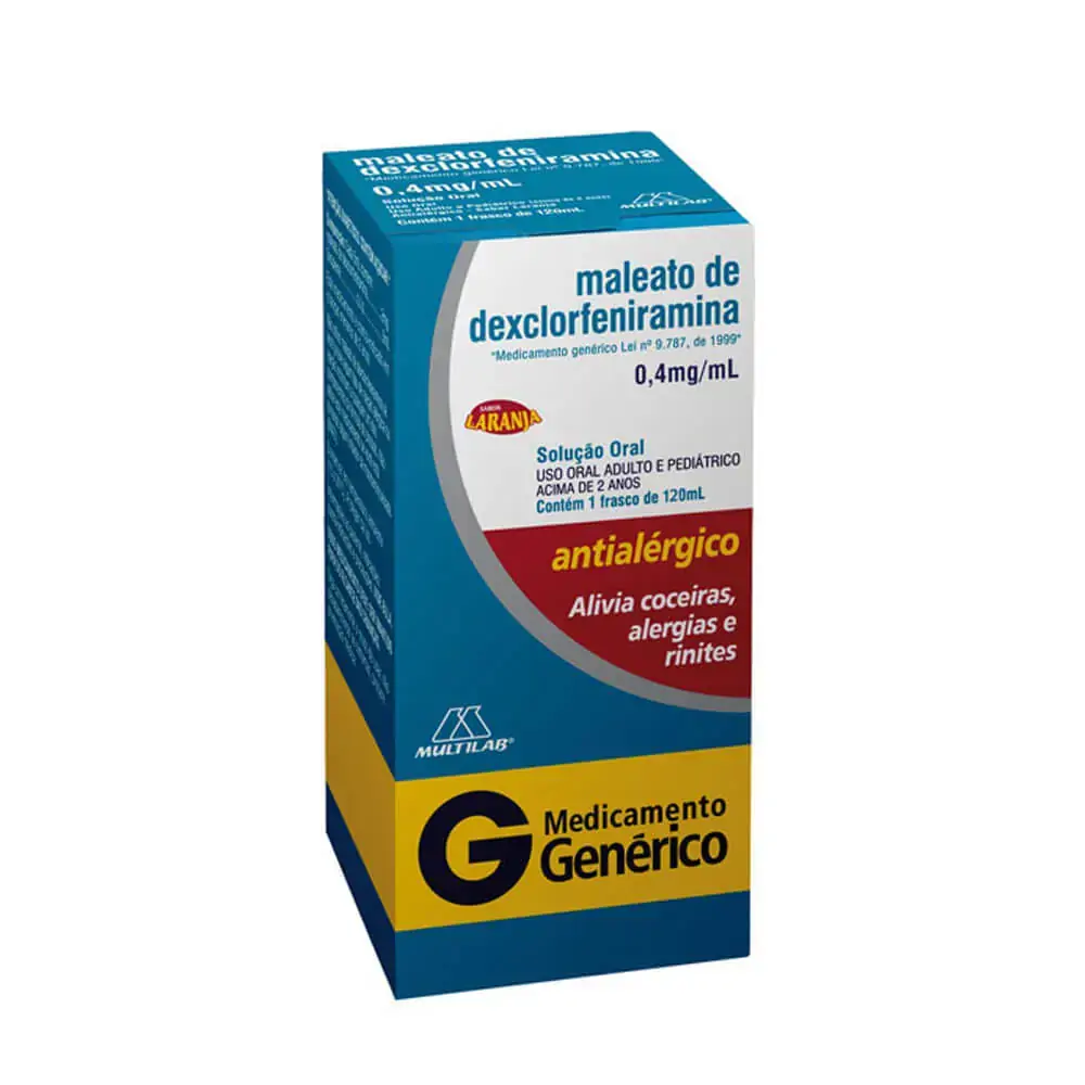 Maleato De Dexclofeniramina 2 Mg/ml Xarope Multilab Genérico