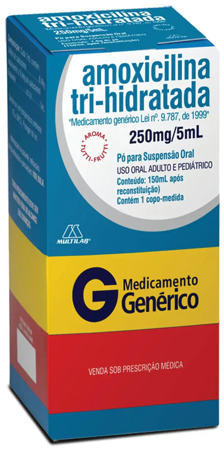 Amoxicilina 250 Mg/ml Suspensão Oral Multilab Genérico