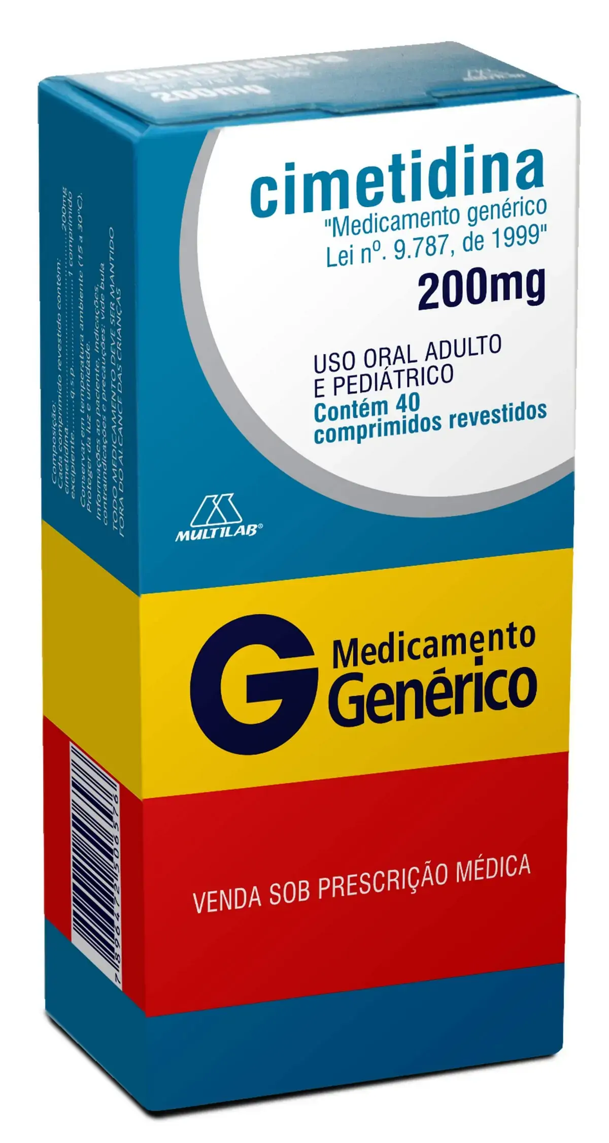 Cimetidina 200 Mg 40 Comprimidos Multilab Genérico