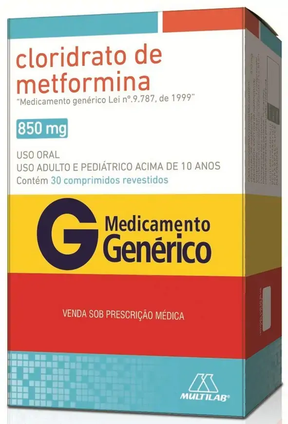 Cloridrato De Metformina 850mg Cx 30 Comp Rev