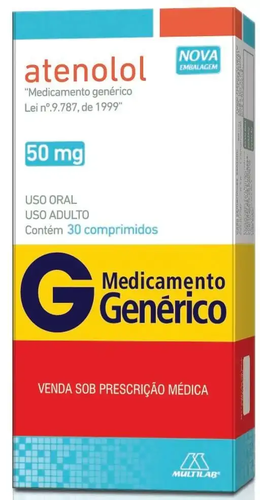 Atenolol 50 Mg 30 Comprimidos Multilab Genérico