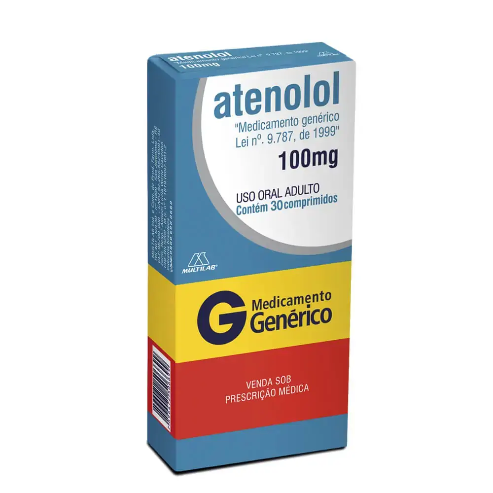 Atenolol 100 Mg 30 Comprimidos Multilab Genérico