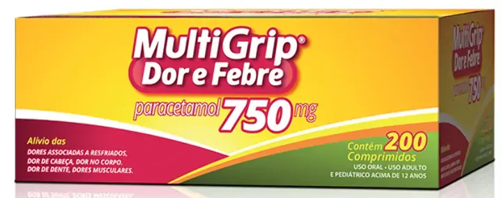 Multigrip Dor E Febre 750mg Cx 200 Comp Emb Mult