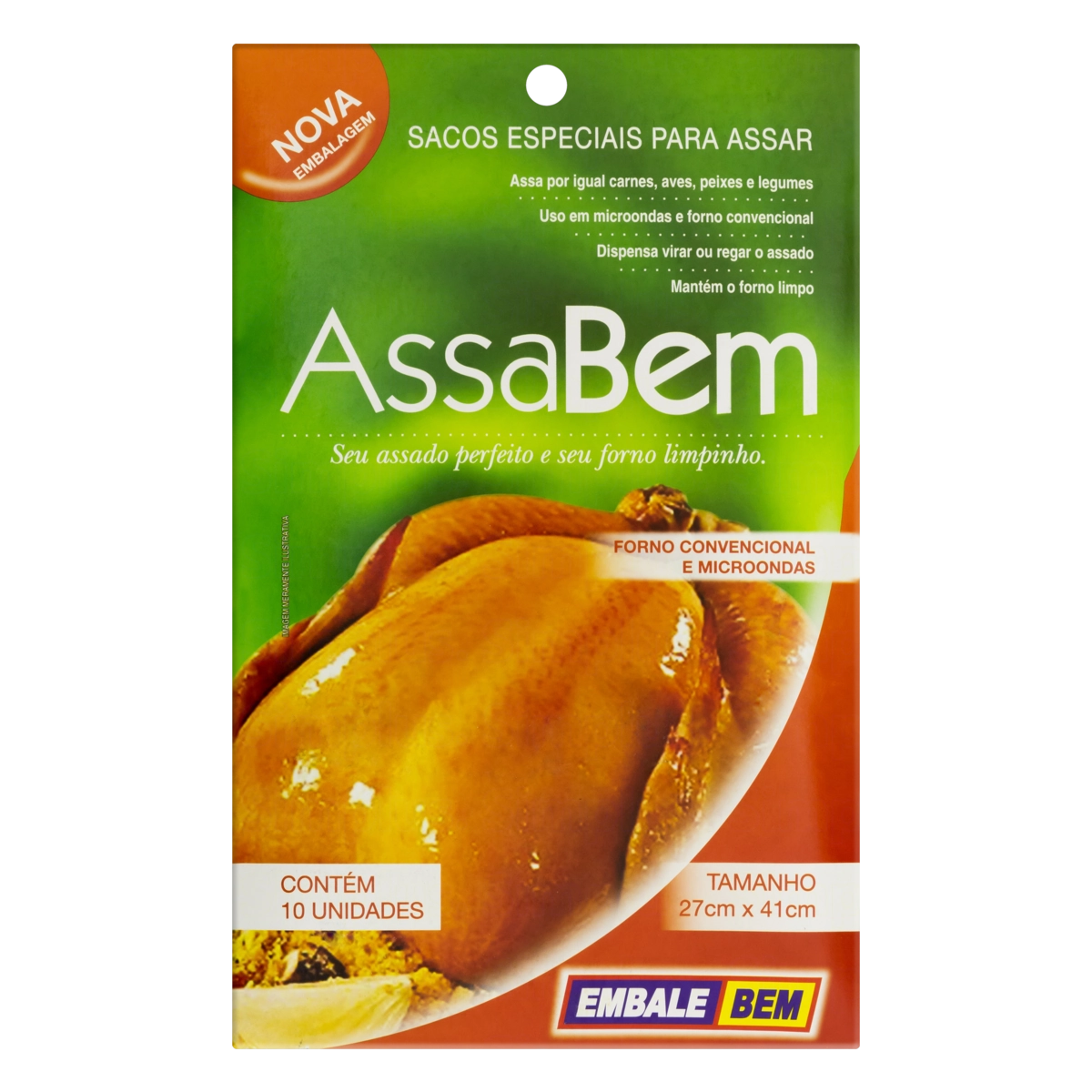 Saco Para Assar Assabem 27cm X 41cm 10 Unidades