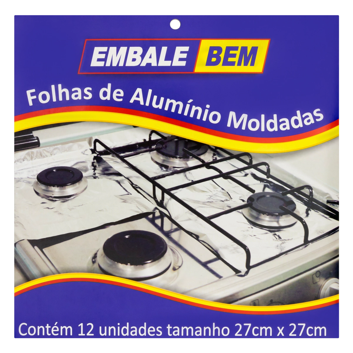 Folha De Alumínio Moldada Embalebem 27cm X 27cm 12 Unidades