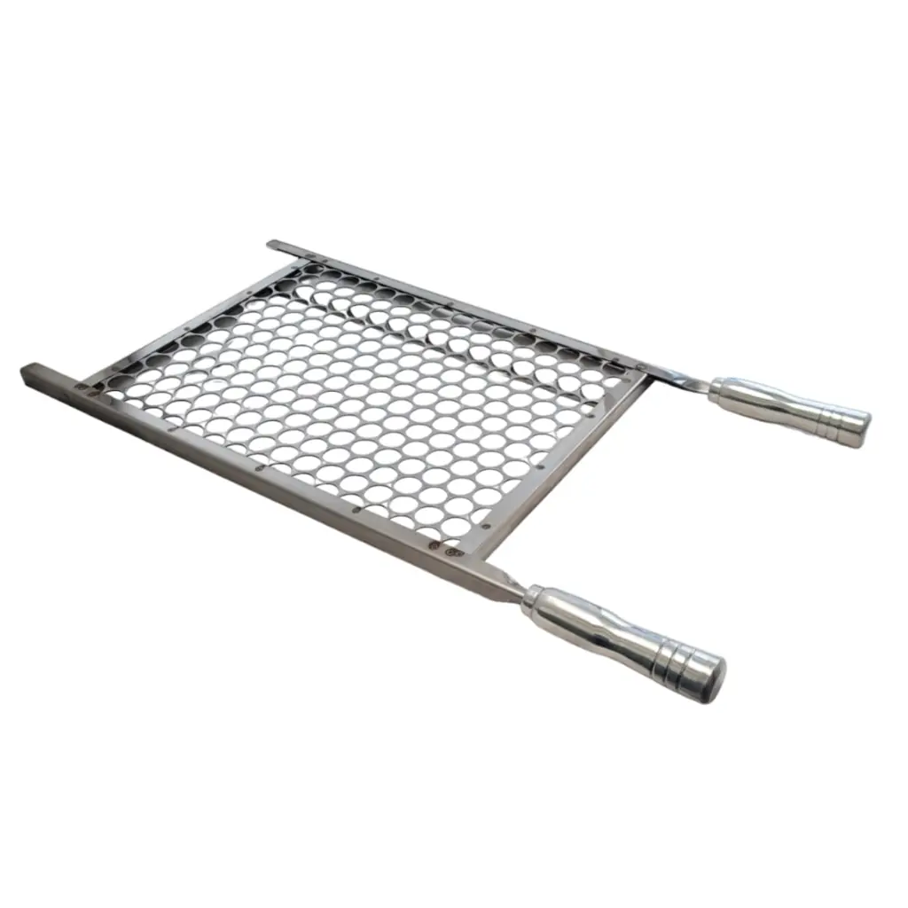 Grelha Moeda 30x40cm Inox Cabo Alumínio Cód: 920-30a