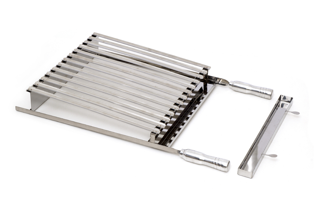 Grelha Parrilla Argentina 50x40cm Aço Inox Cabo Alumínio