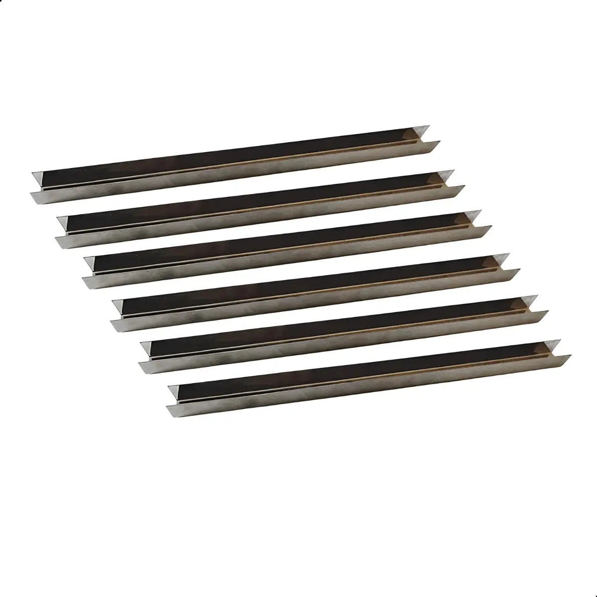 Trilho Suporte Para Churrasqueira Perfil U 40cm 6 Peças Aço Inox