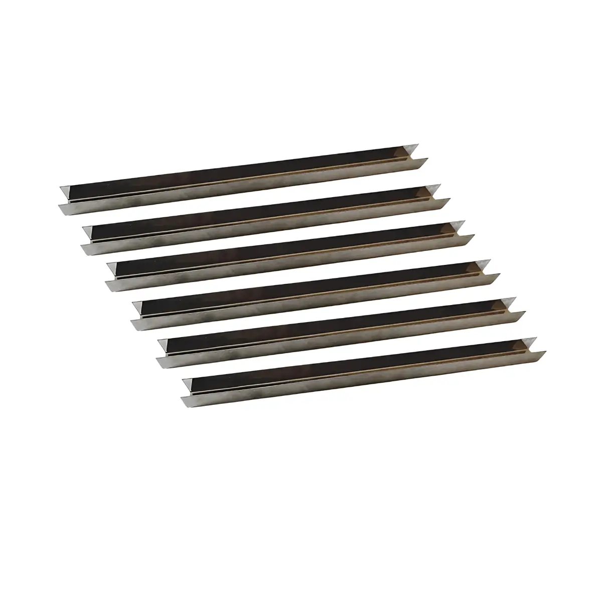 Trilho Churrasqueira 45cm Perfil U Em Aço Inox 6 Peças