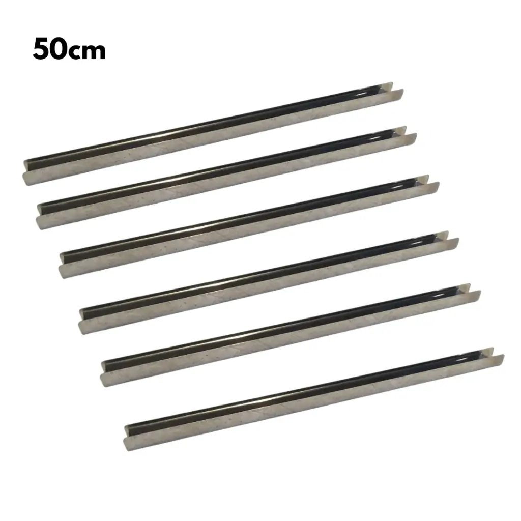 Trilho Suporte Churrasqueira 50cm Perfil U Inox - Pantheon Kit 6 Pçs Cód 961-3