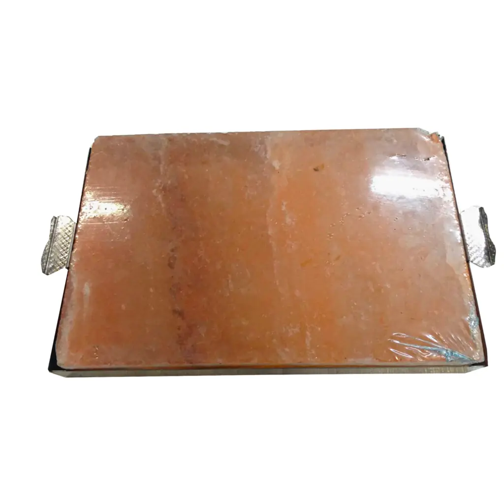 Suporte Bandeja Pedra De Sal Para Churrasco Em Aço Inox 30x20cm