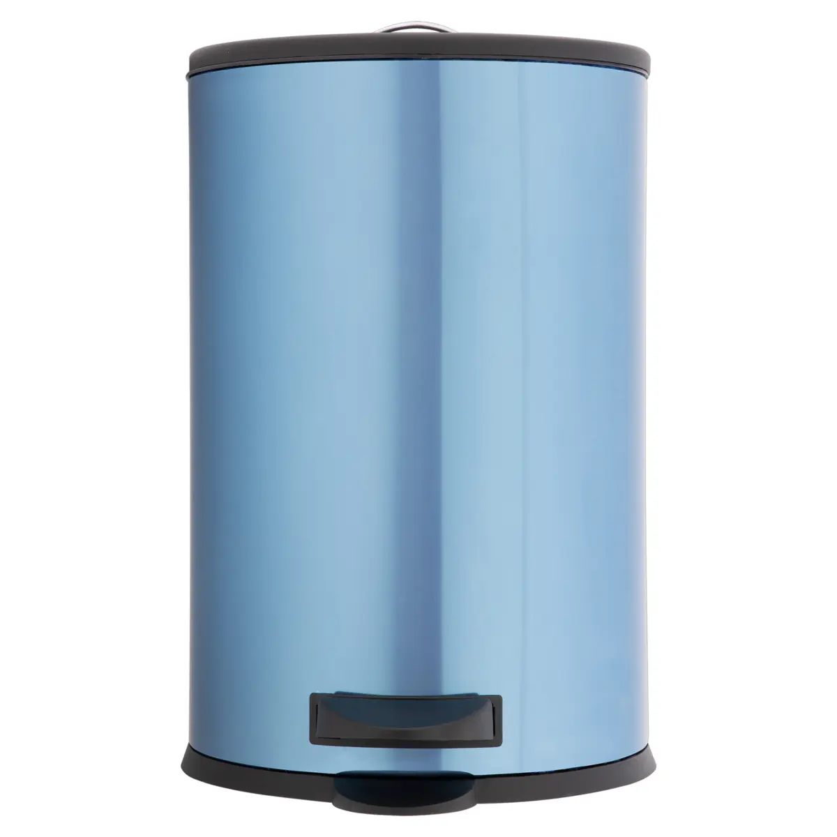 Lixeira de Pedal Aço Inox 12L Com Tampa Preto - Martinazzo