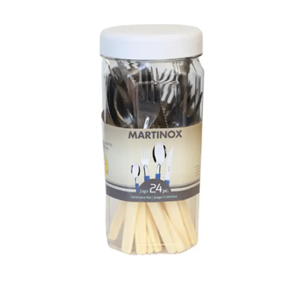 Conjunto Martinazzo Talheres C/pote Bege 24pcs